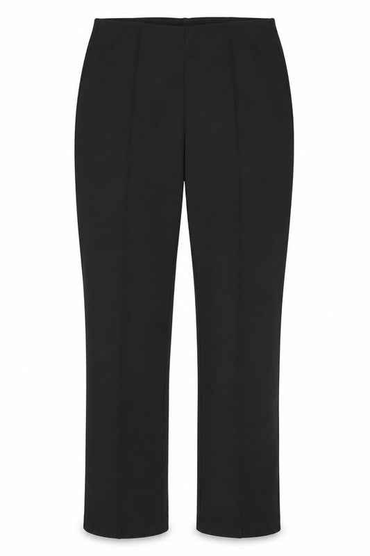 Zara Women Black Straight Leg Trousers L Knit Stretch Office Pants