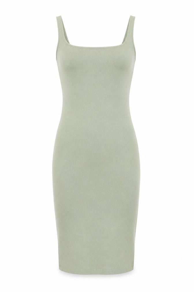 Zara Women Green Size 8 Bodycon Knit Sleeveless Dress