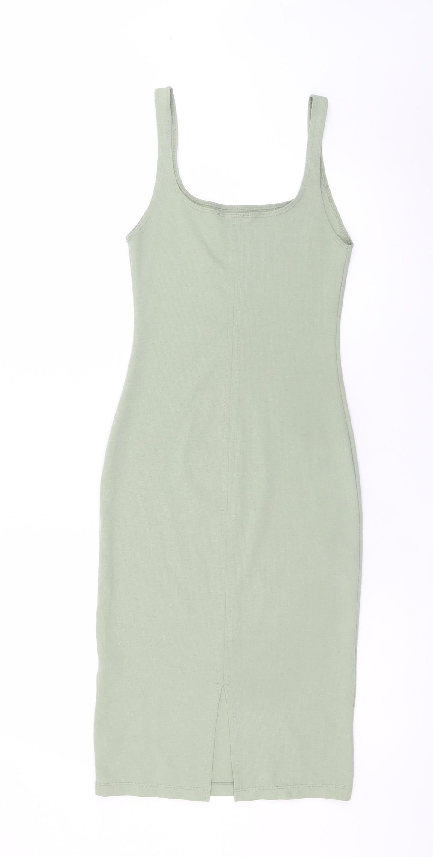Zara Women Green Size 8 Bodycon Knit Sleeveless Dress