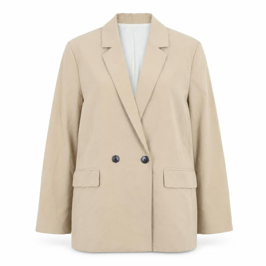 Bershka Women’s Beige Double-Breasted Blazer Size 12