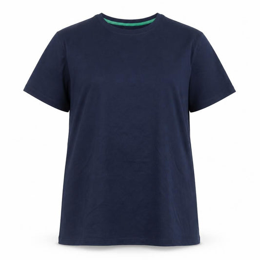 Alphar One Women Navy Blue Basic T-Shirt XXL Cotton Short Sleeve