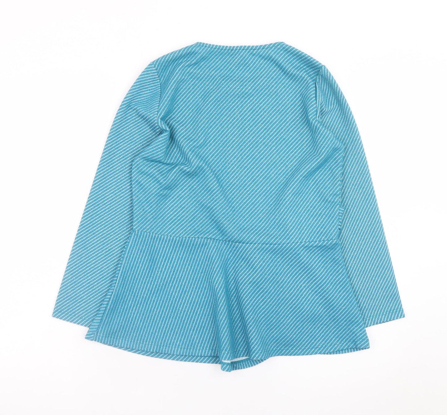 Savida Women's Blue Striped Long Sleeve Wrap Blouse Size 12