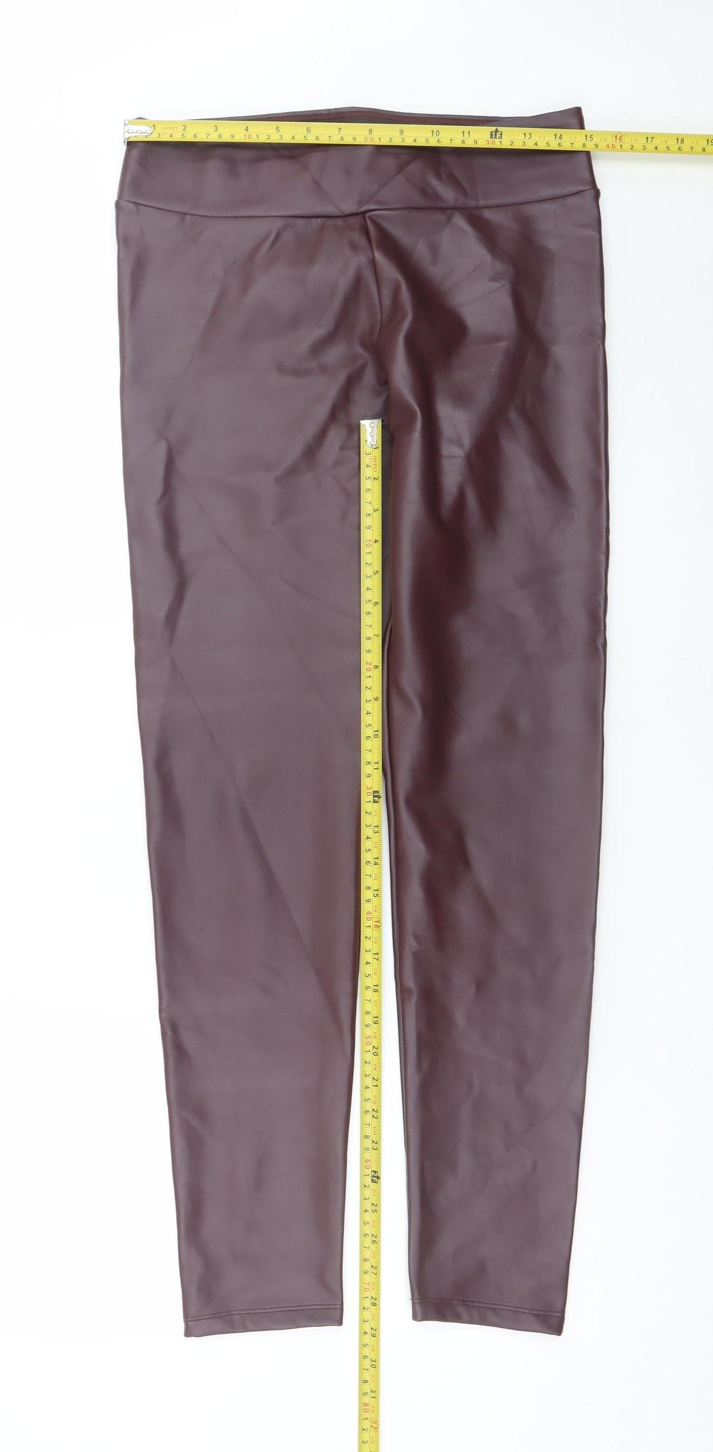 Calzedonia Women's Brown Faux Leather Leggings Size L