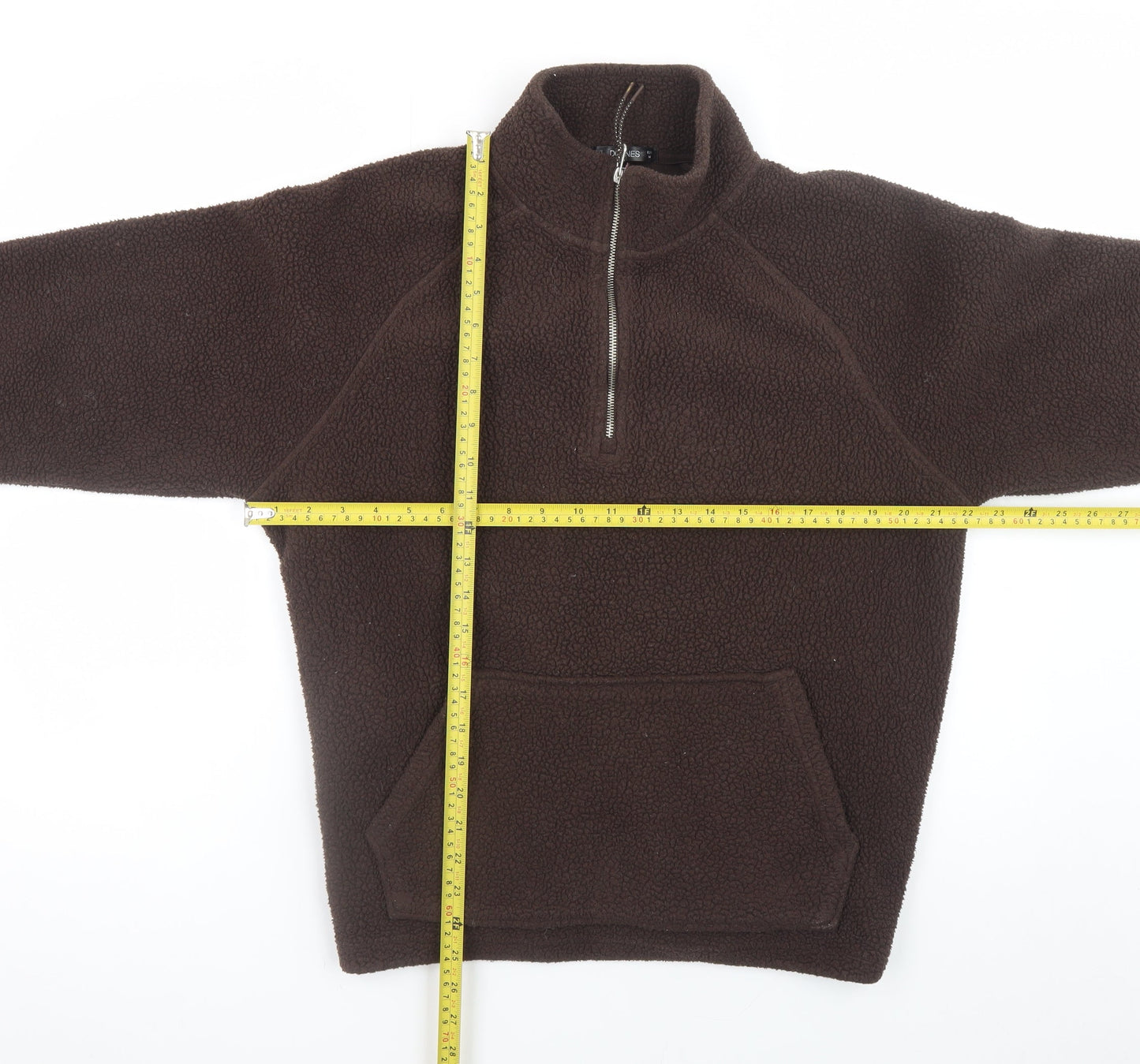 Dunnes Stores Women Brown Fleece 1/2 Zip Pullover Sweatshirt M