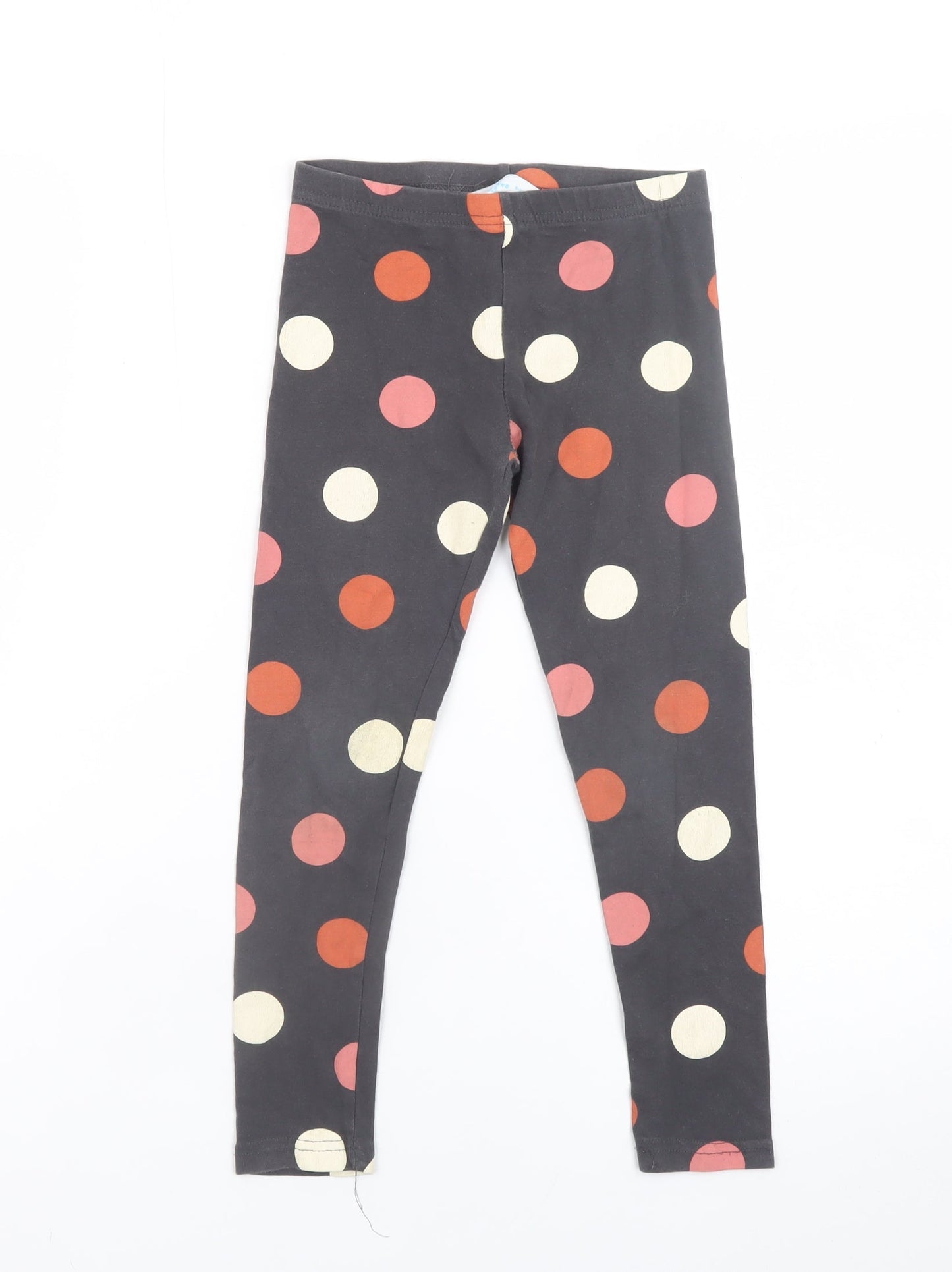 Primark Girls Black Polka Dot Ankle Leggings Size 6-7 Years Organic Cotton
