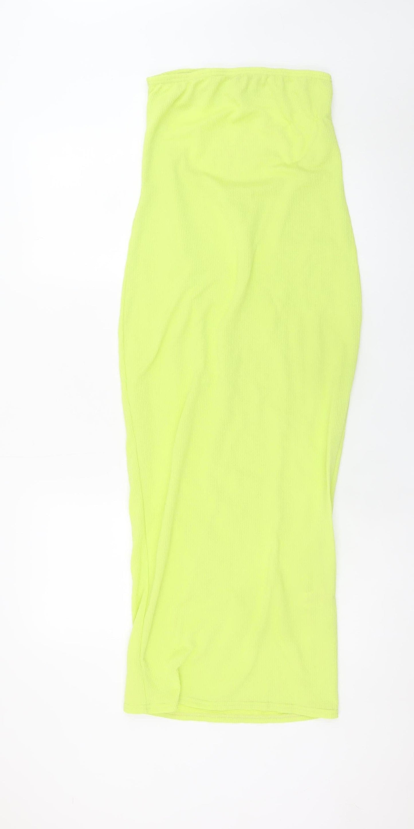 Boohoo Women’s Yellow Strapless Bodycon Midi Dress Size 12