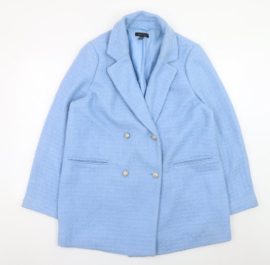 New Look Women Blue Blazer Jacket Size 16 Double Breasted Style
