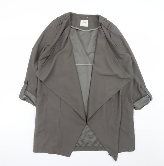 Vero Moda Women Grey Mid-Length Trench Coatigan M