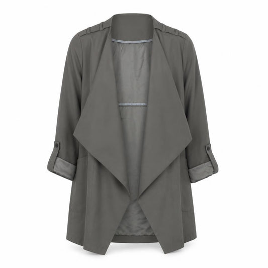 Vero Moda Women Grey Mid-Length Trench Coatigan M