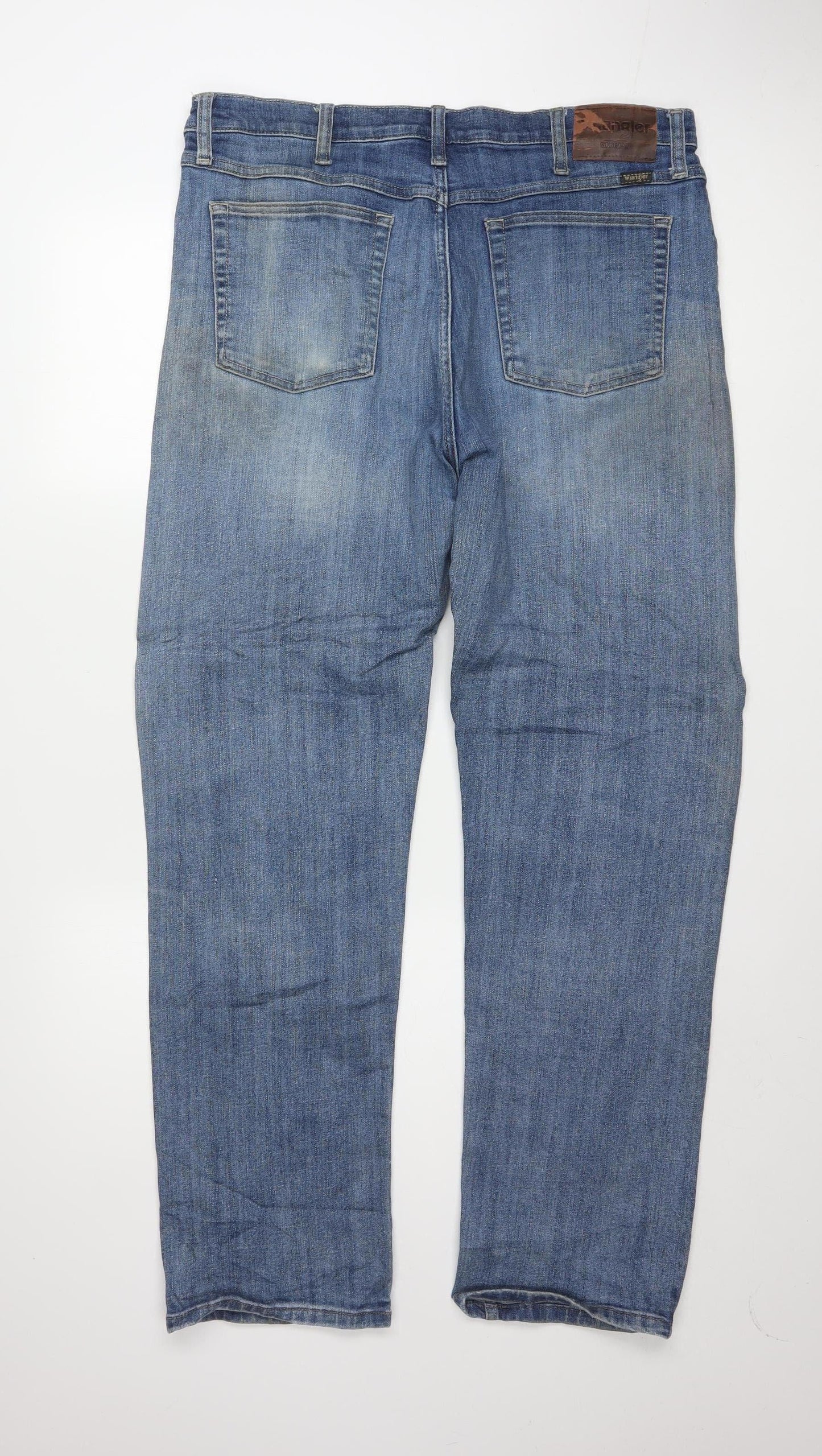 Wrangler Men's Blue Regular Fit Straight Denim Jeans 36W 32L
