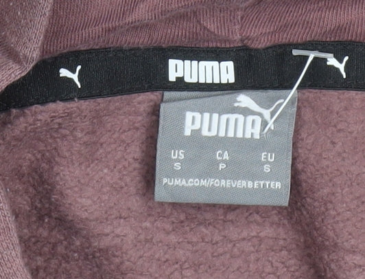 PUMA Women's Mauve Pullover Hoodie Small Cotton Blend Casual