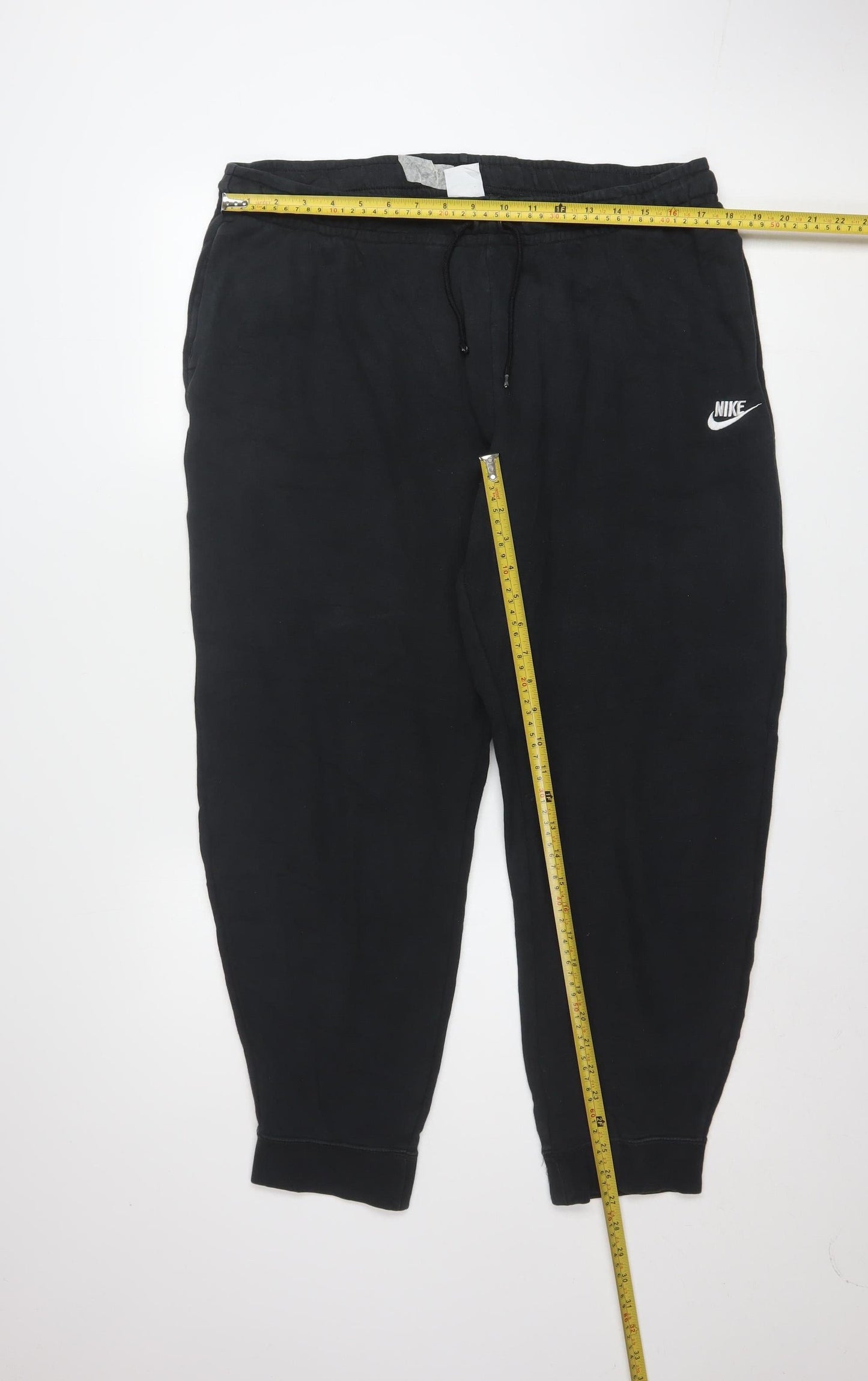 Nike Women Black Cotton Jogger Trousers XL Drawstring Waist