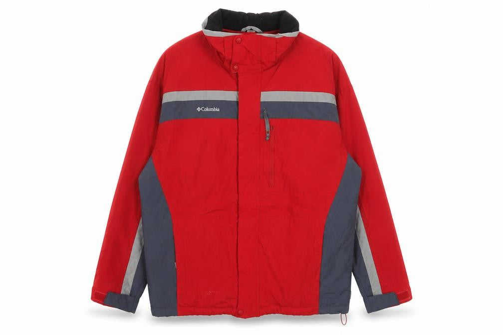 Columbia Men's Red XL Interchange Hooded Waterproof Outdoor Jacket