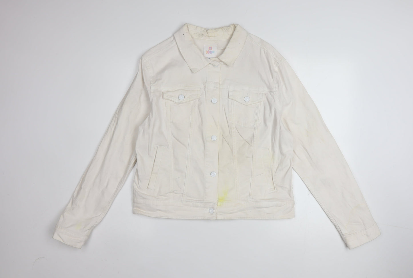 LuLaRoe Women’s Ivory Embroidered Unicorn Button Jacket XL