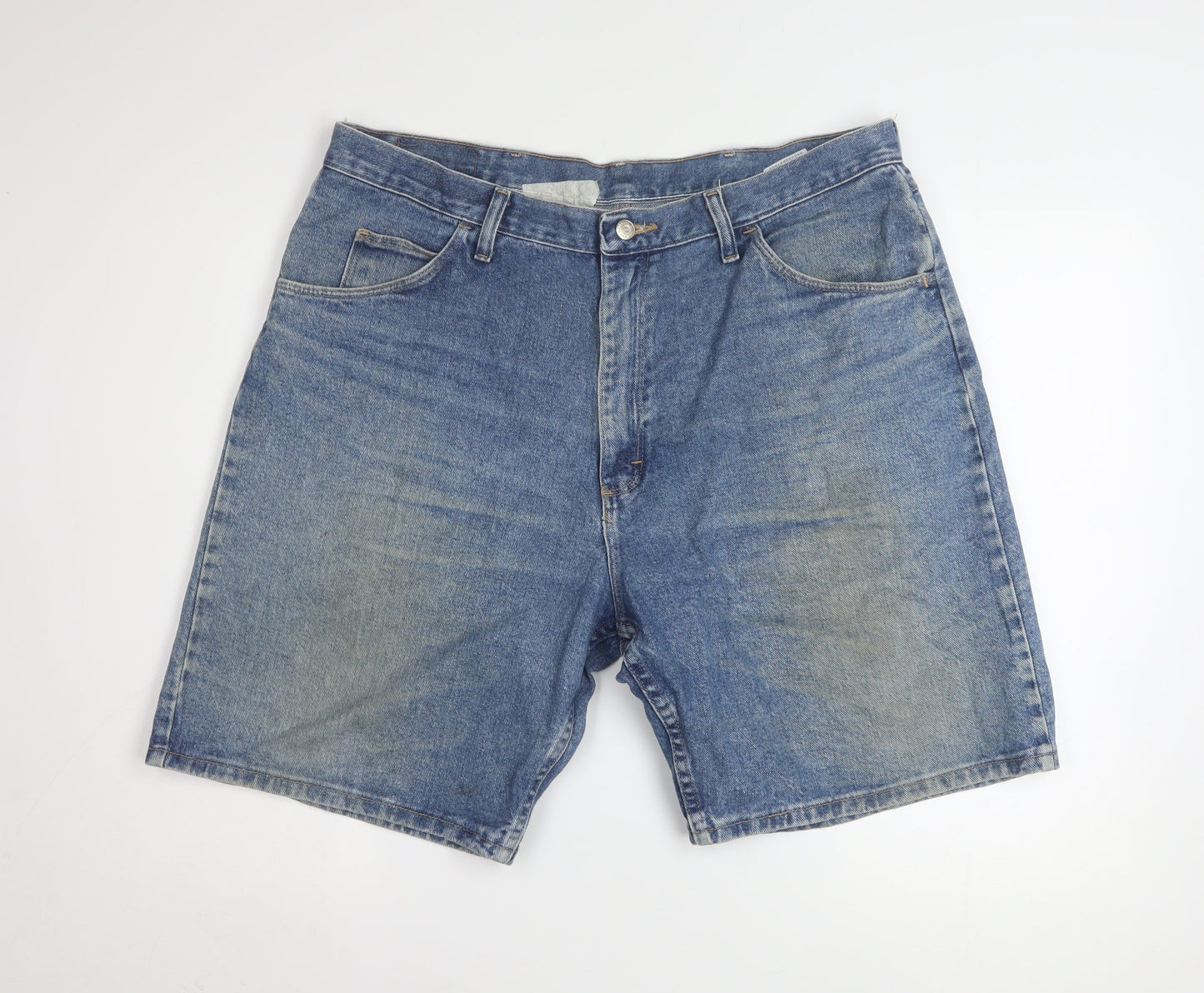 Wrangler Mens Blue Denim Relaxed Fit 38 Shorts