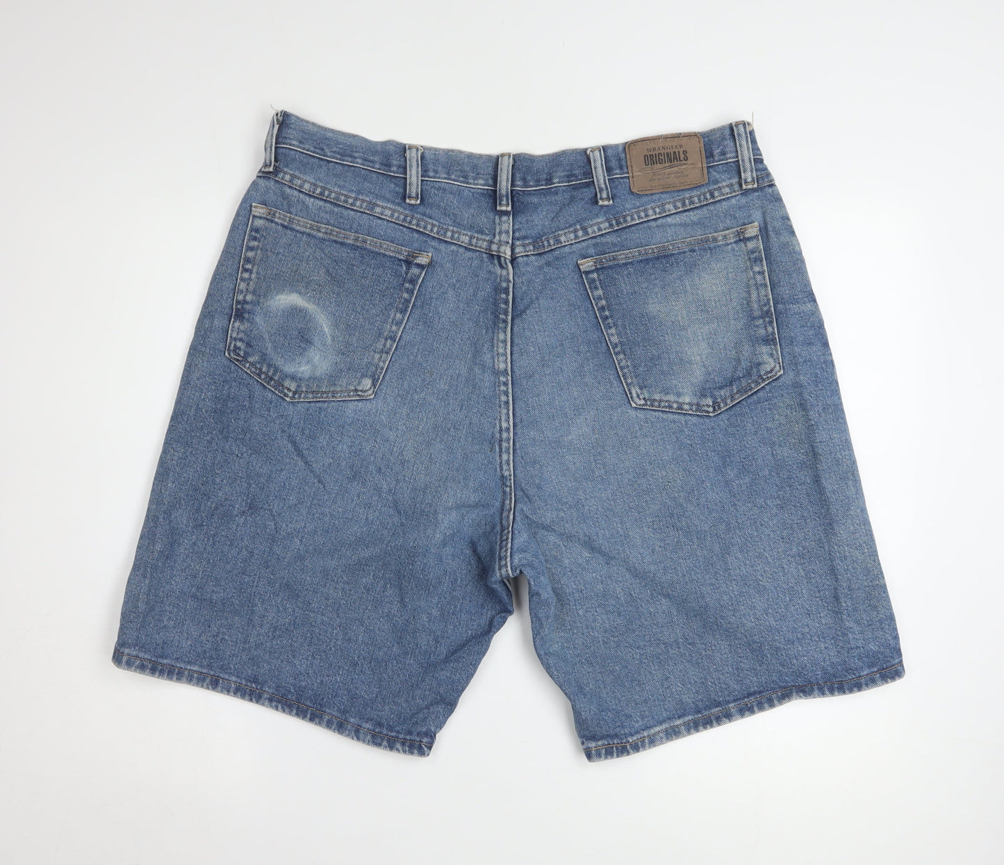 Wrangler Mens Blue Denim Relaxed Fit 38 Shorts