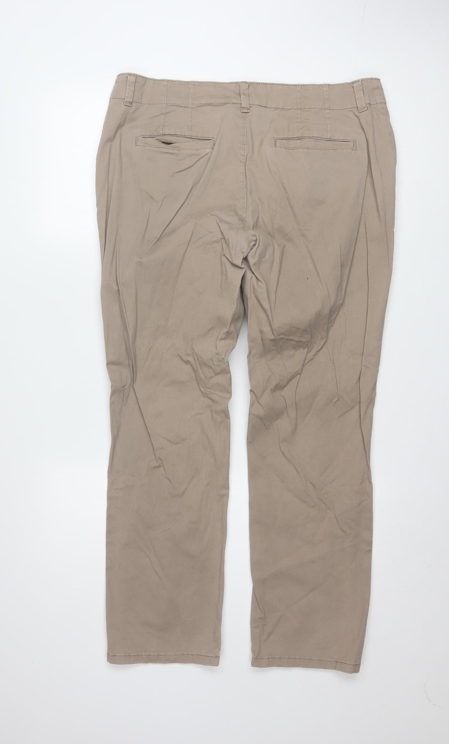 Lee Women's Beige Essential Chino Trousers Size 14 Regular Fit