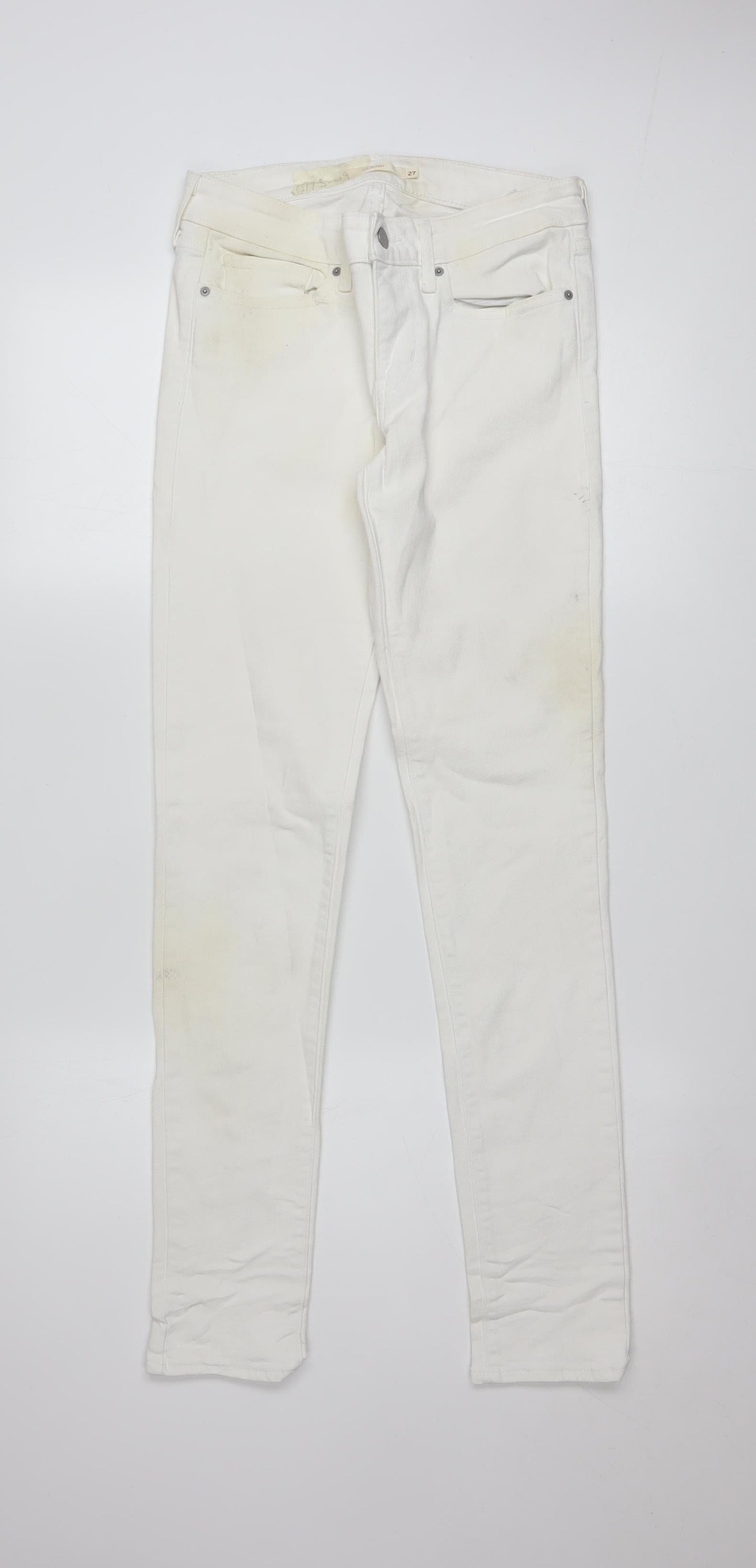 Levi's Women's White 711 Skinny Jeans Size 27 Slim Fit Denim
