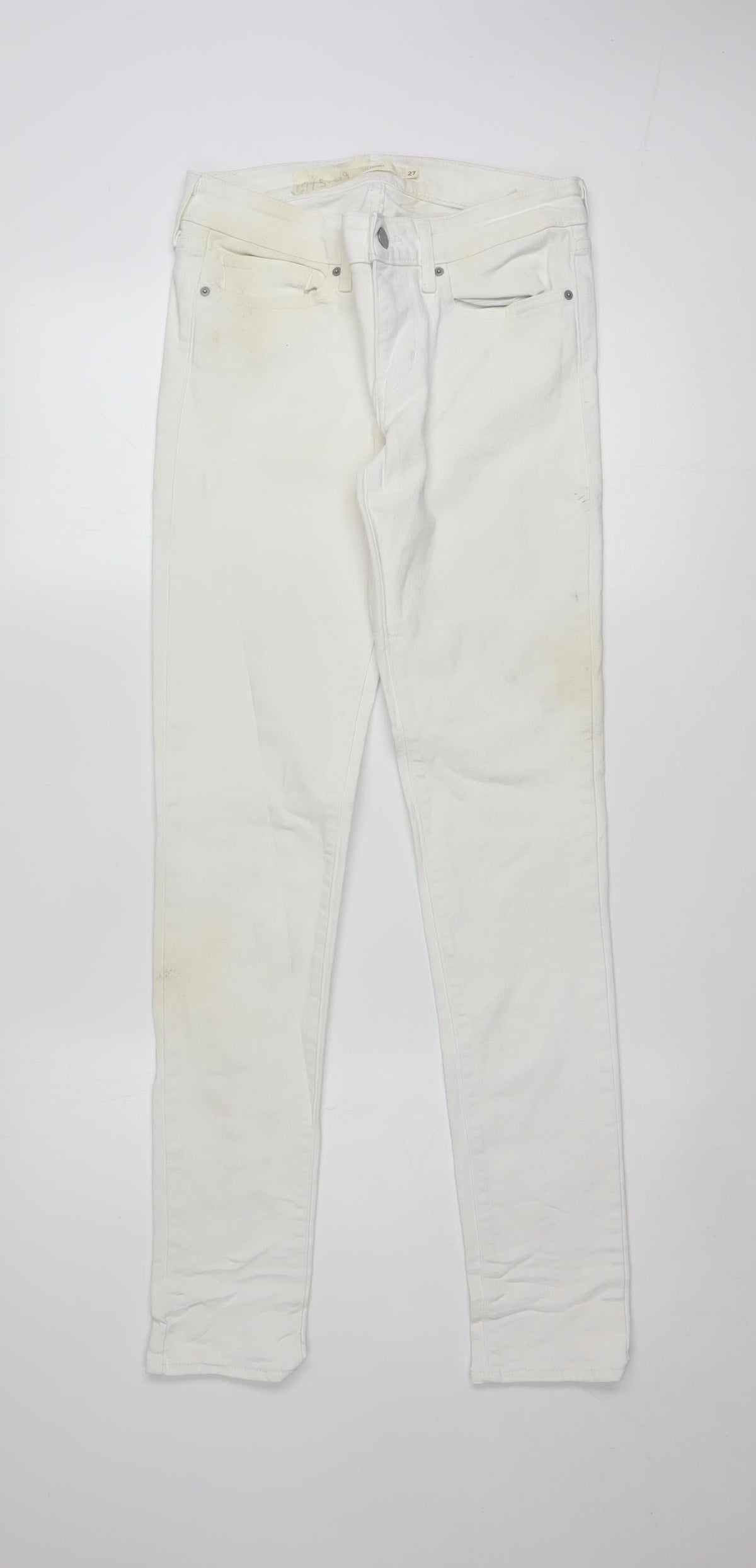 Levi's Women's White 711 Skinny Jeans Size 27 Slim Fit Denim