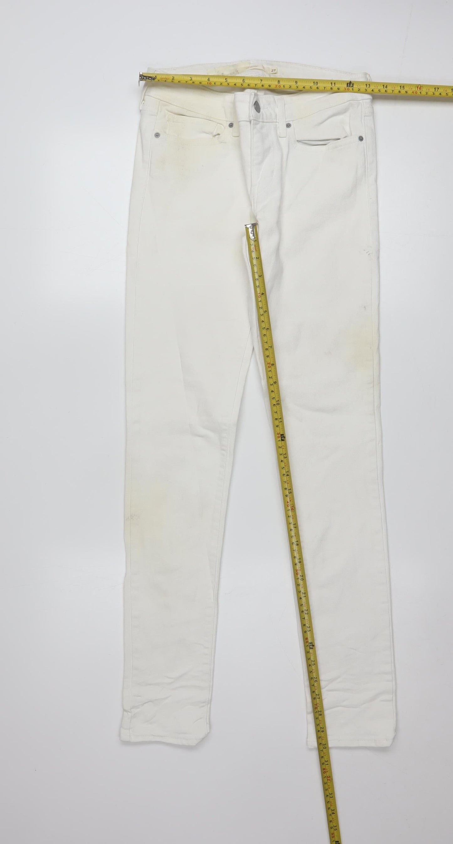 Levi's Women's White 711 Skinny Jeans Size 27 Slim Fit Denim