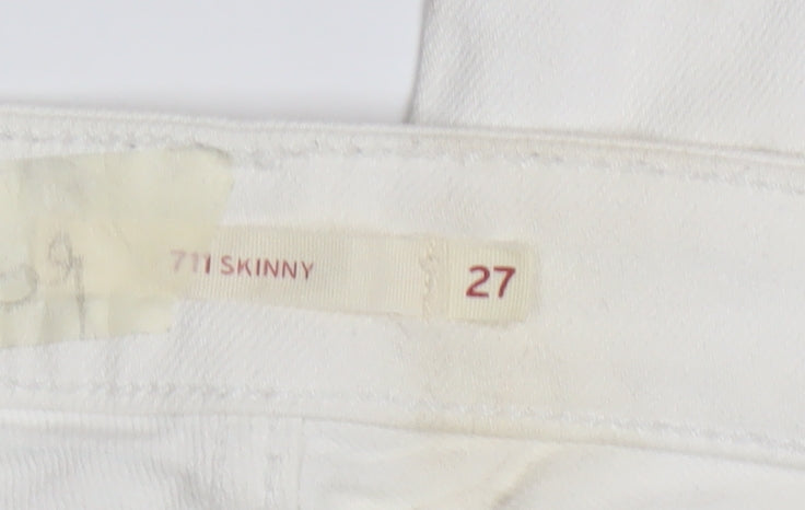 Levi's Women's White 711 Skinny Jeans Size 27 Slim Fit Denim