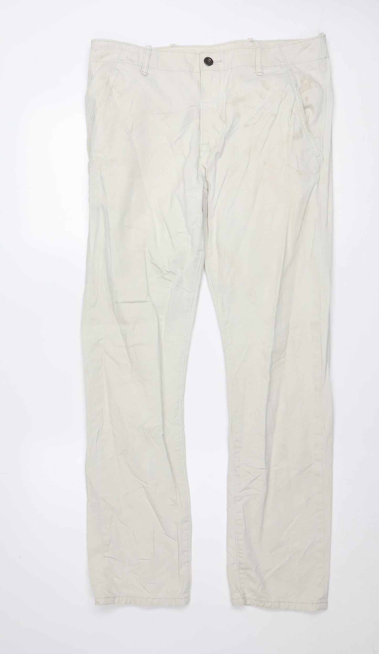 Levi's Men's Beige Cotton Chino Trousers W32 L32 Straight Fit