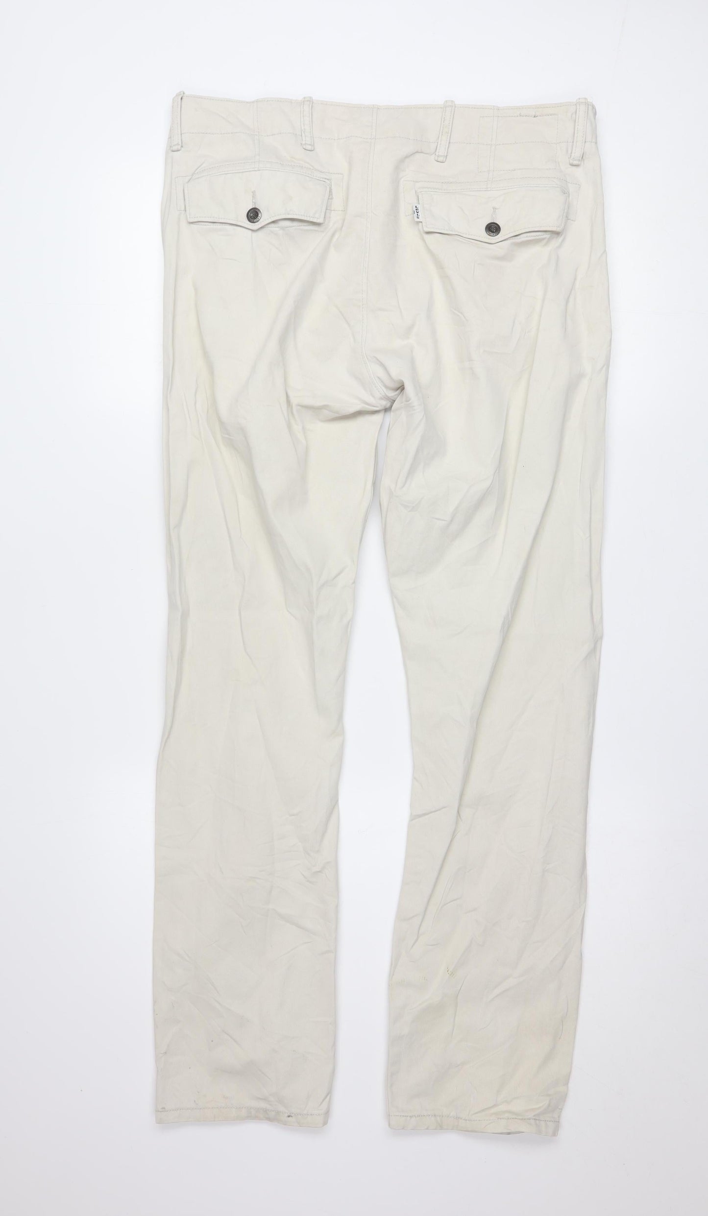 Levi's Men's Beige Cotton Chino Trousers W32 L32 Straight Fit