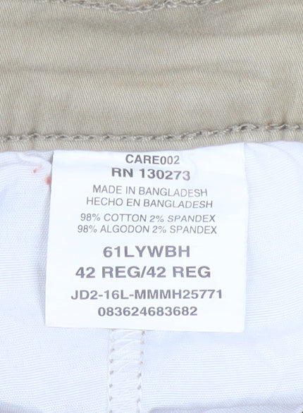 Wrangler Men's Beige Chino Shorts Size 42 Regular Cotton Stretch
