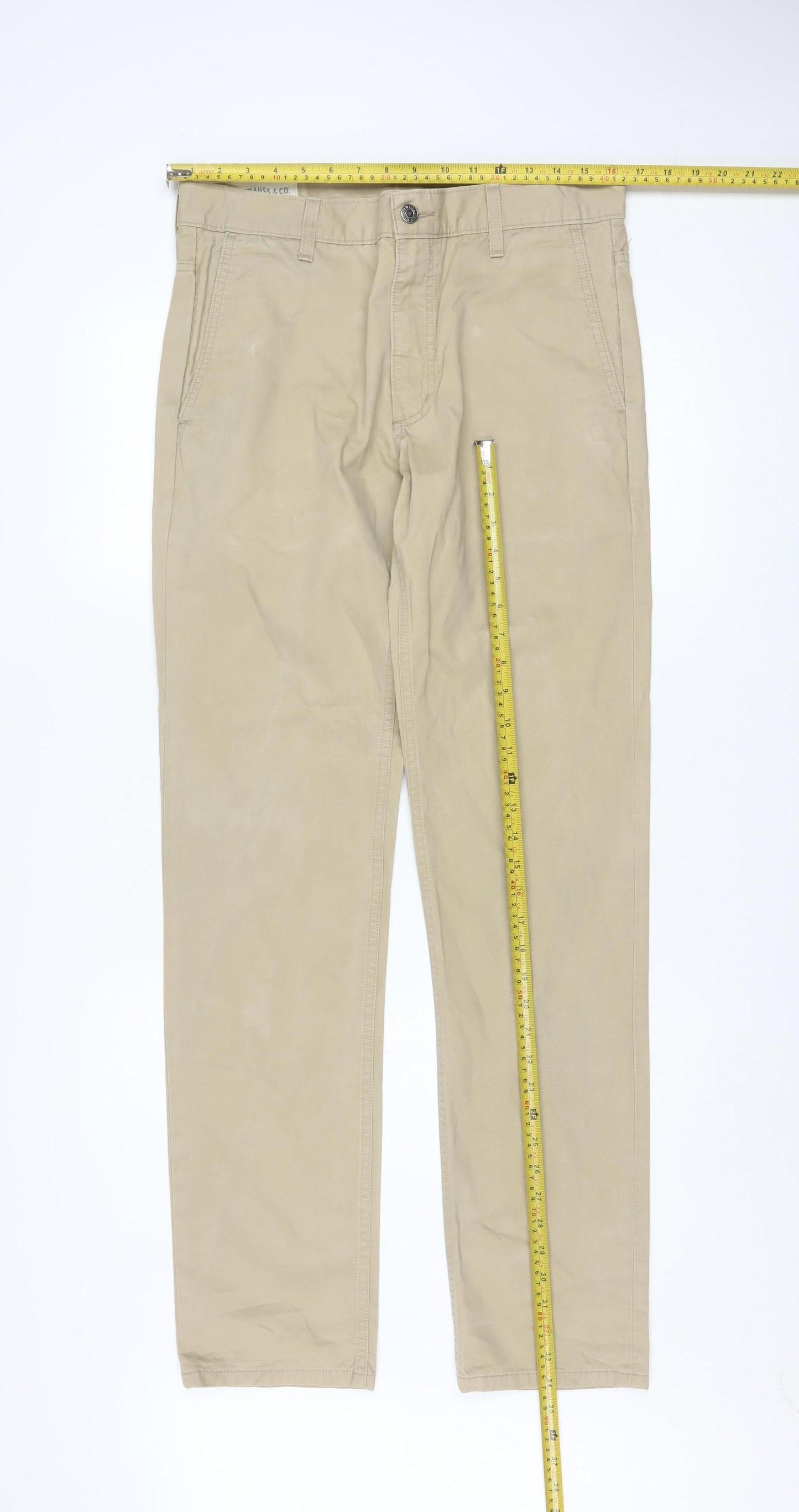 Levi’s Men Beige Chino Trousers W32 L34 Cotton Regular Fit