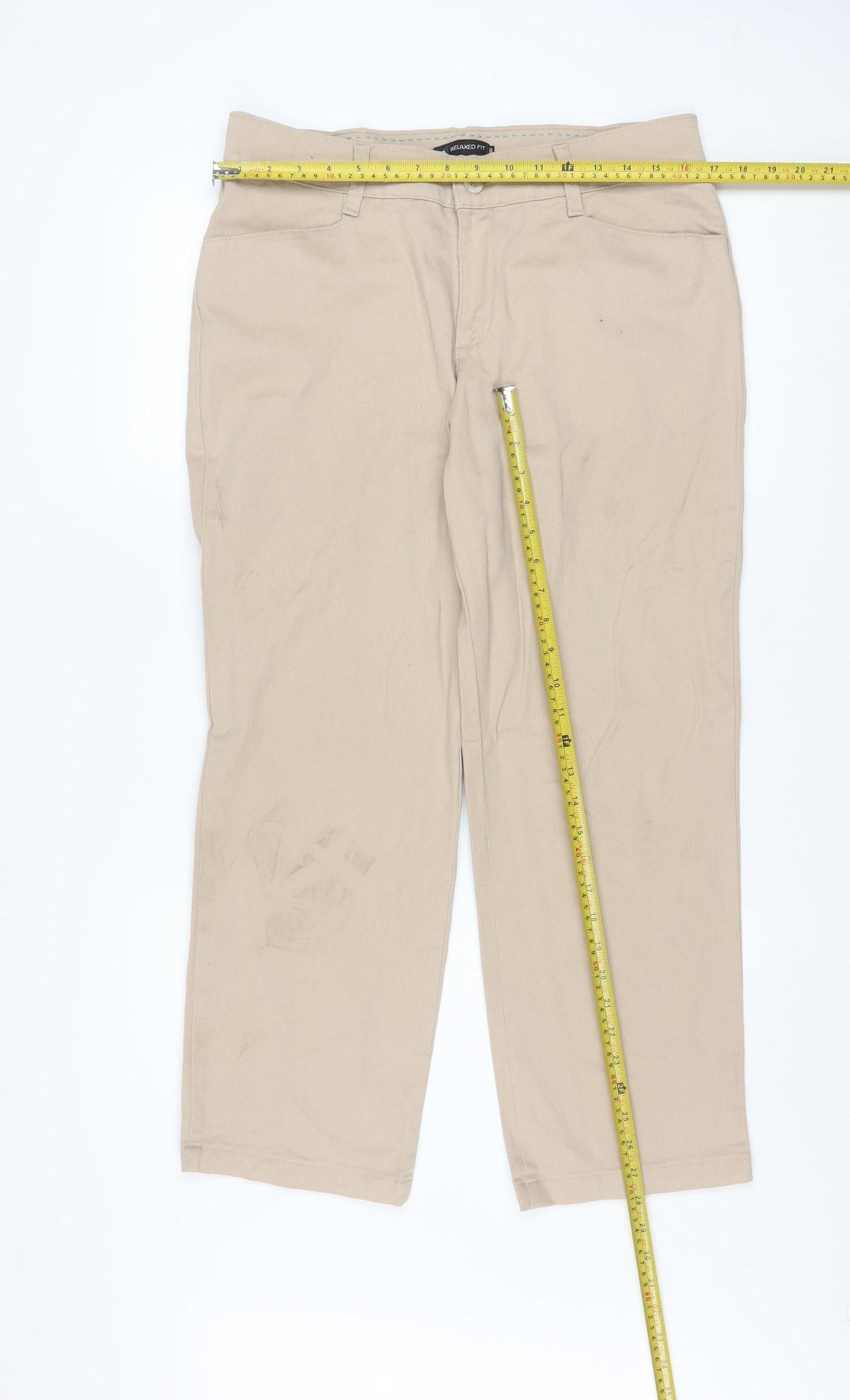 Lee Men’s Beige Relaxed Fit Chino Trousers Size 12S