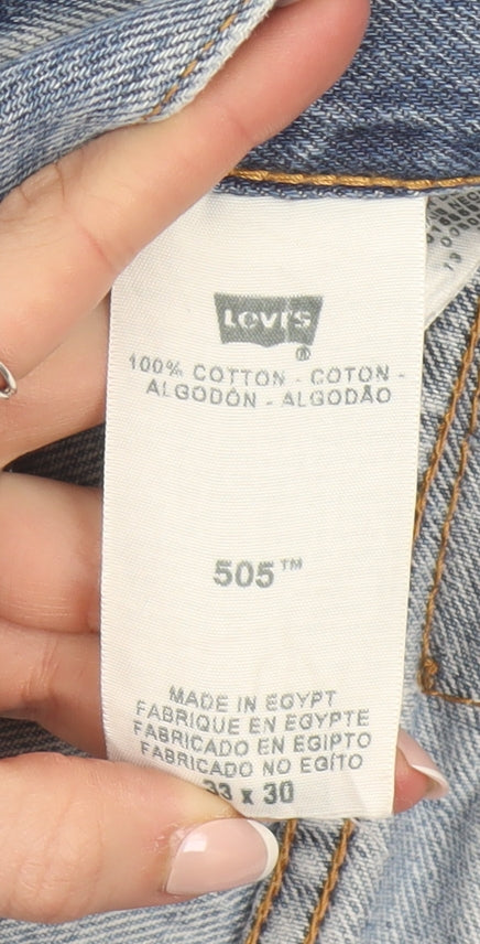 Levi's Men's Blue 505 Light Wash Straight Denim Jeans W33 L30