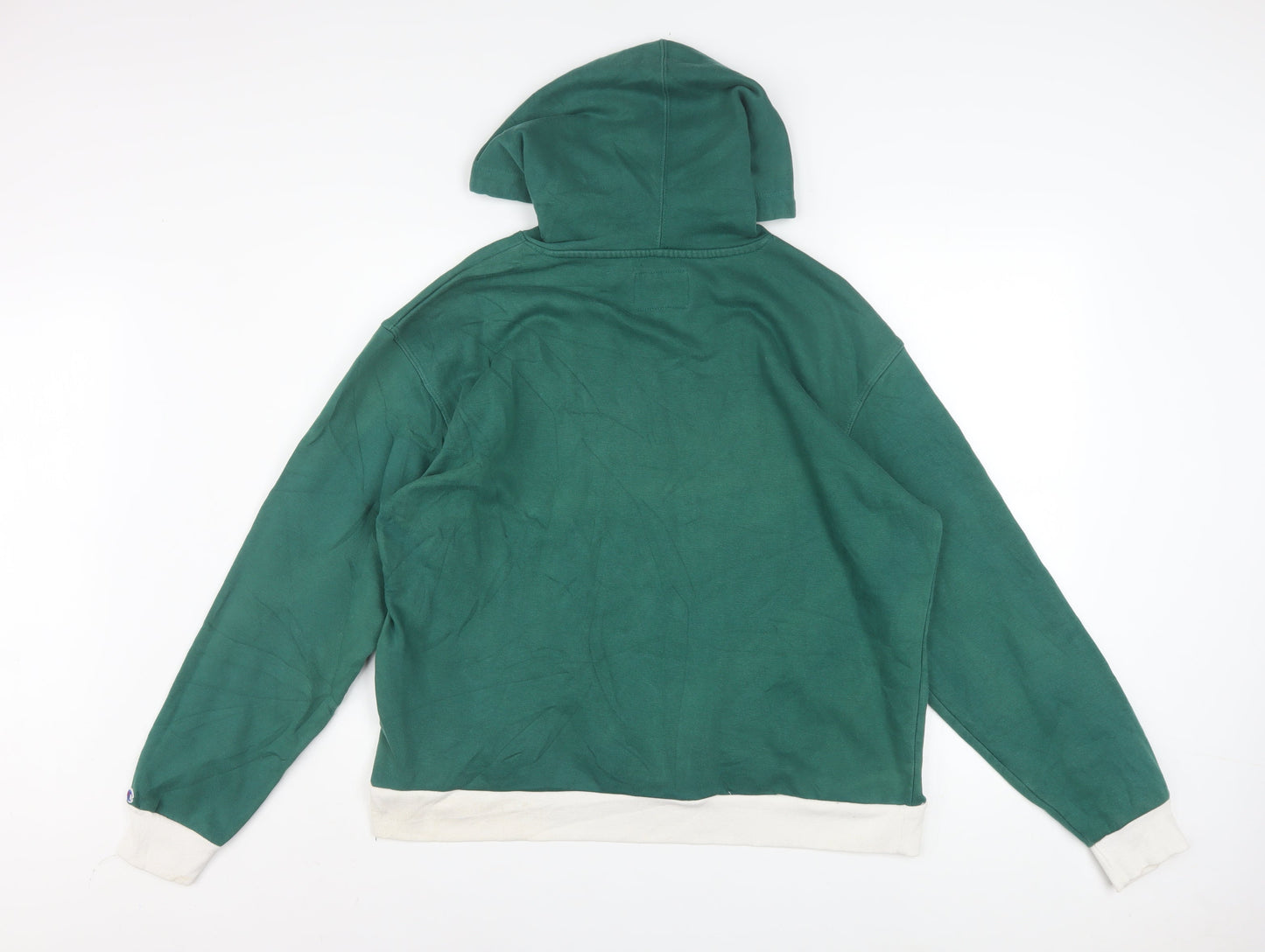 Champion Women Green Pullover Hoodie XL Cotton Blend Logo Sweatshirt