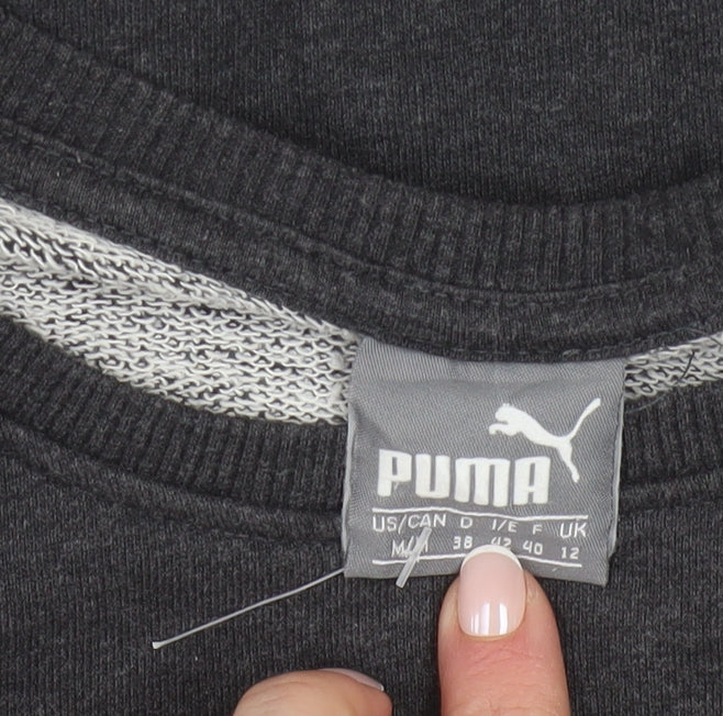Puma Womens Black Size 12 Crew Neck Pullover Sweatshirt