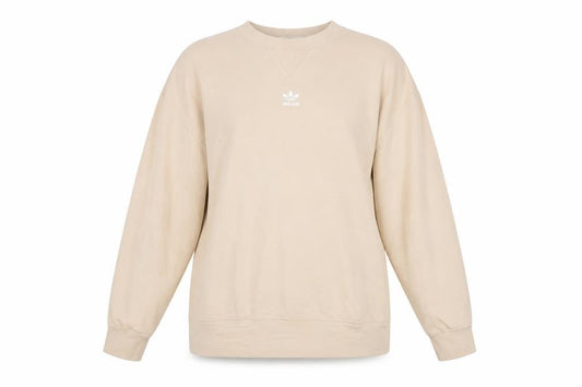 Adidas Womens Beige Crew Neck Sweatshirt Size 12 Cotton Blend Casual