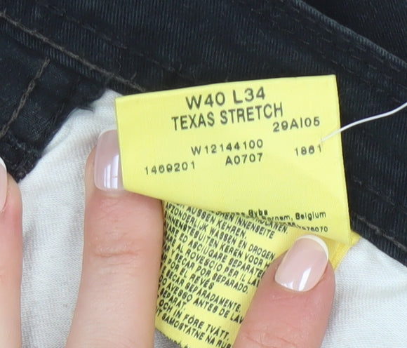 Wrangler Men's Black Texas Stretch Straight Jeans W40 L34