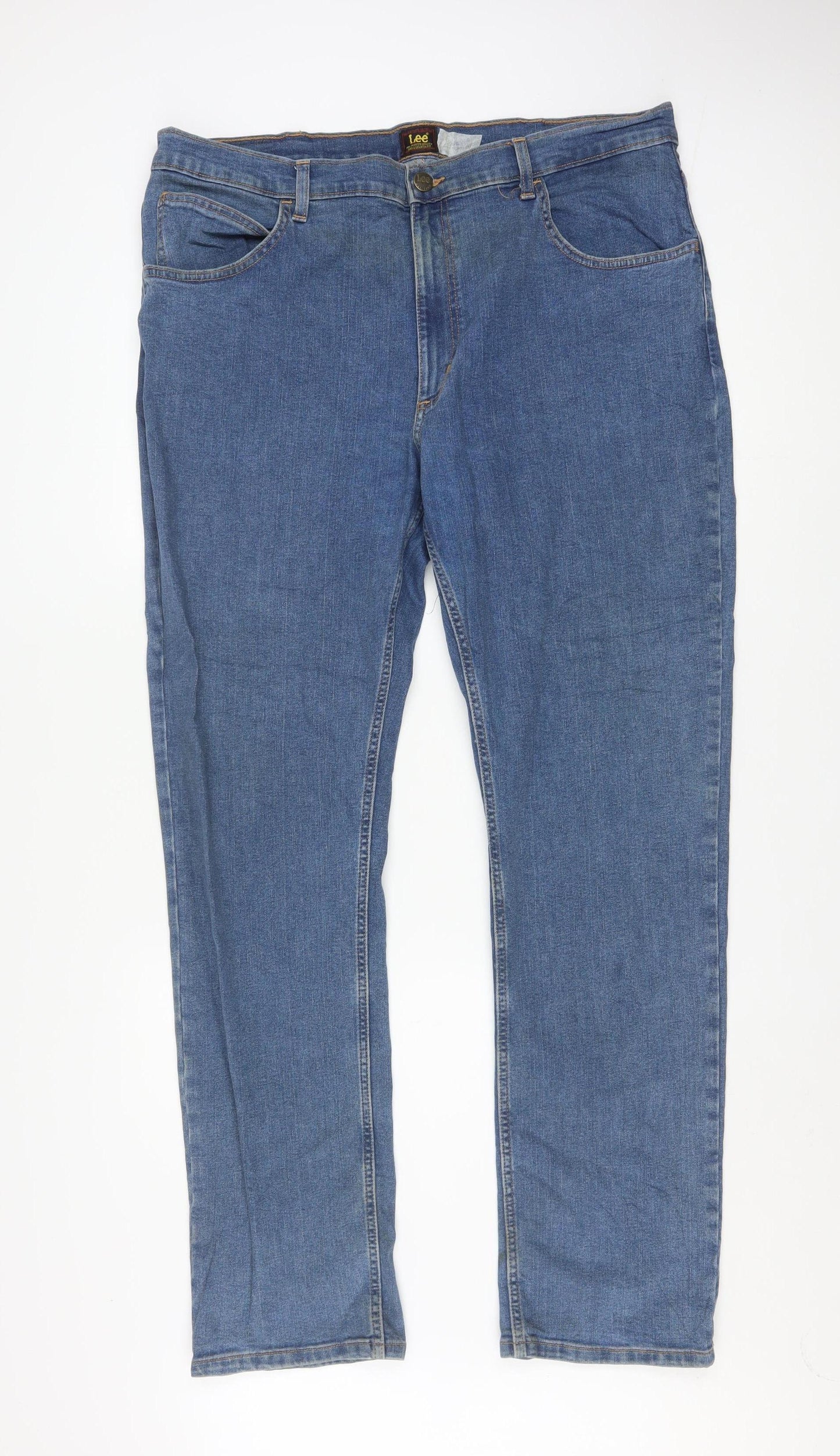 Lee Men's Blue Regular Fit Straight Leg Denim Jeans W40 L34