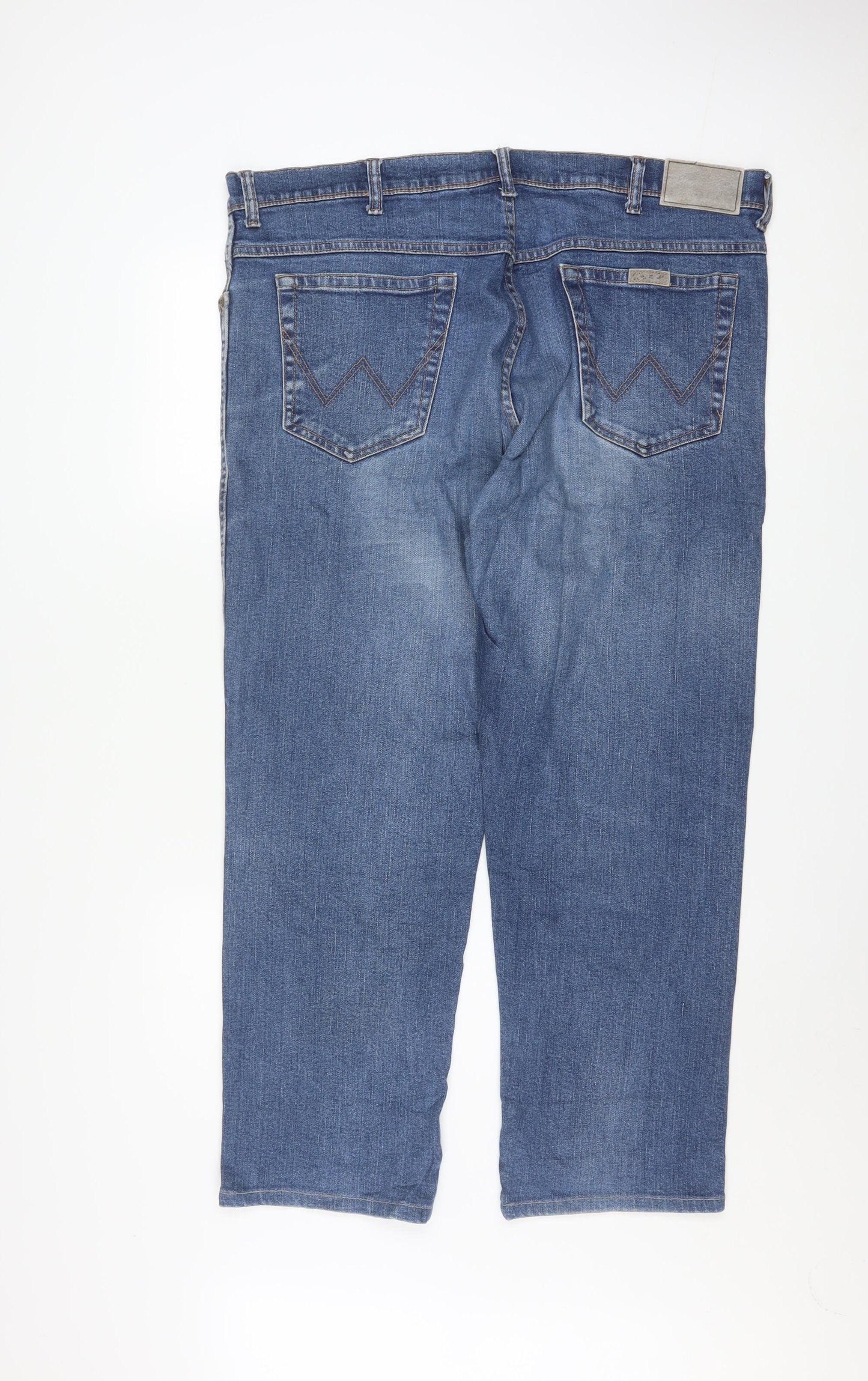 Wrangler Mens Blue Straight Leg Regular Fit Denim Jeans W40 L32