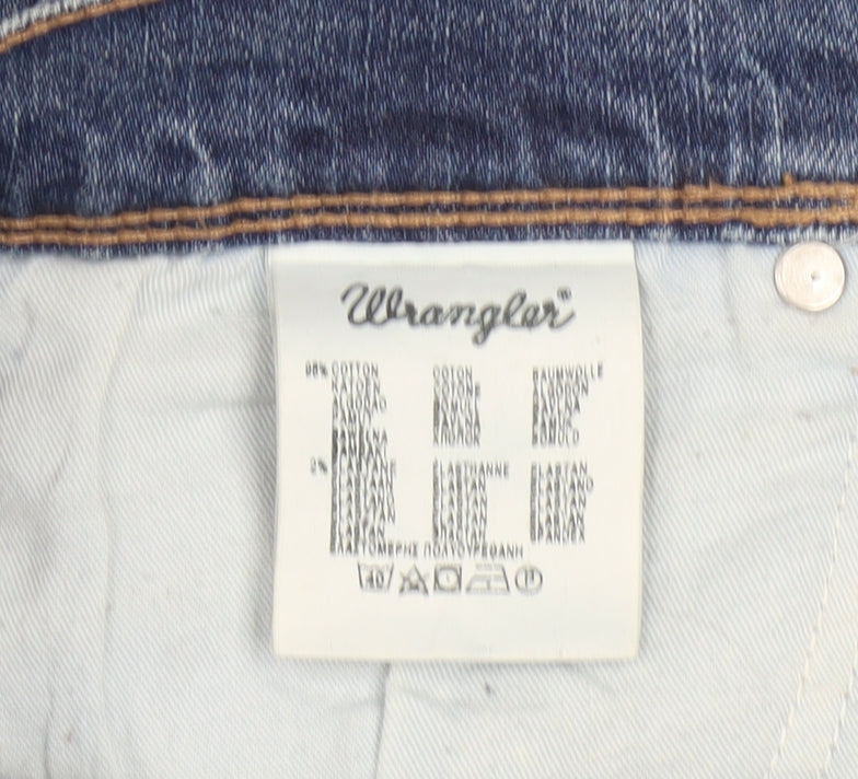Wrangler Mens Blue Straight Leg Regular Fit Denim Jeans W40 L32