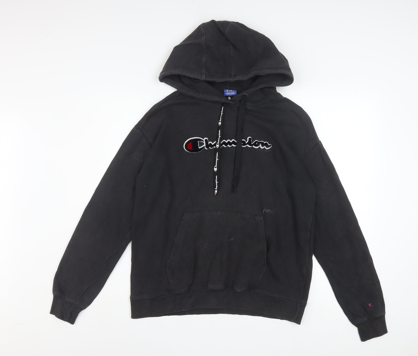 Champion Men's Black Pullover Hoodie Small Logo Fleece Sweatshirt
