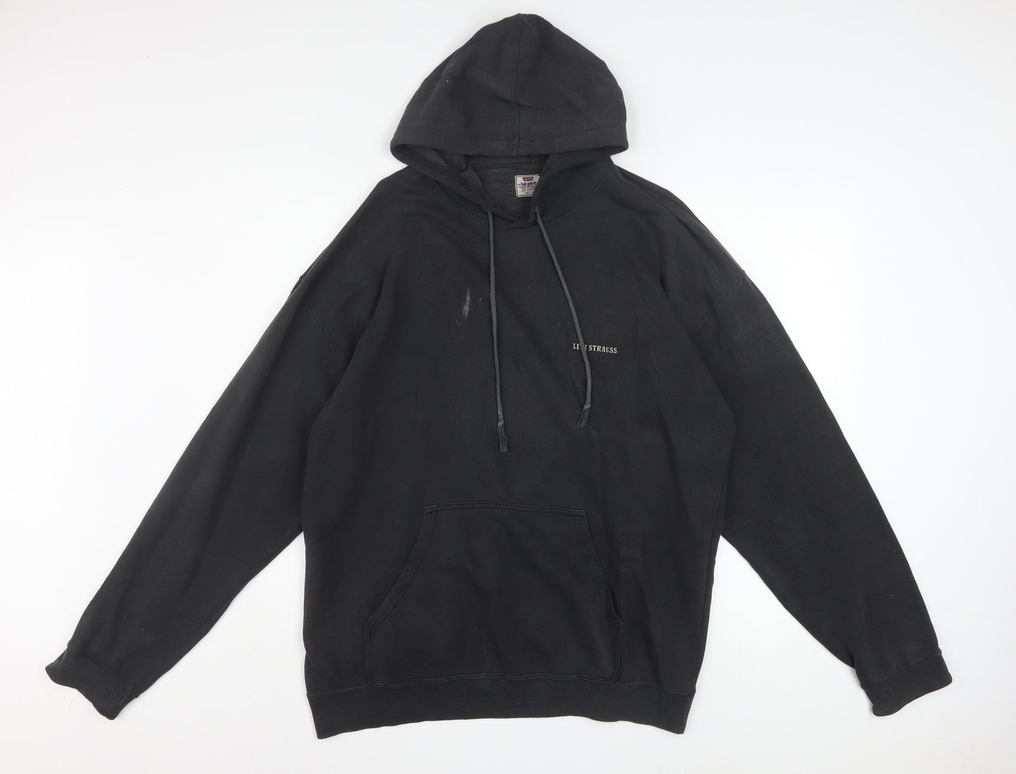 Levi's Men's Black Pullover Hoodie L Logo Fleece Sweatshirt