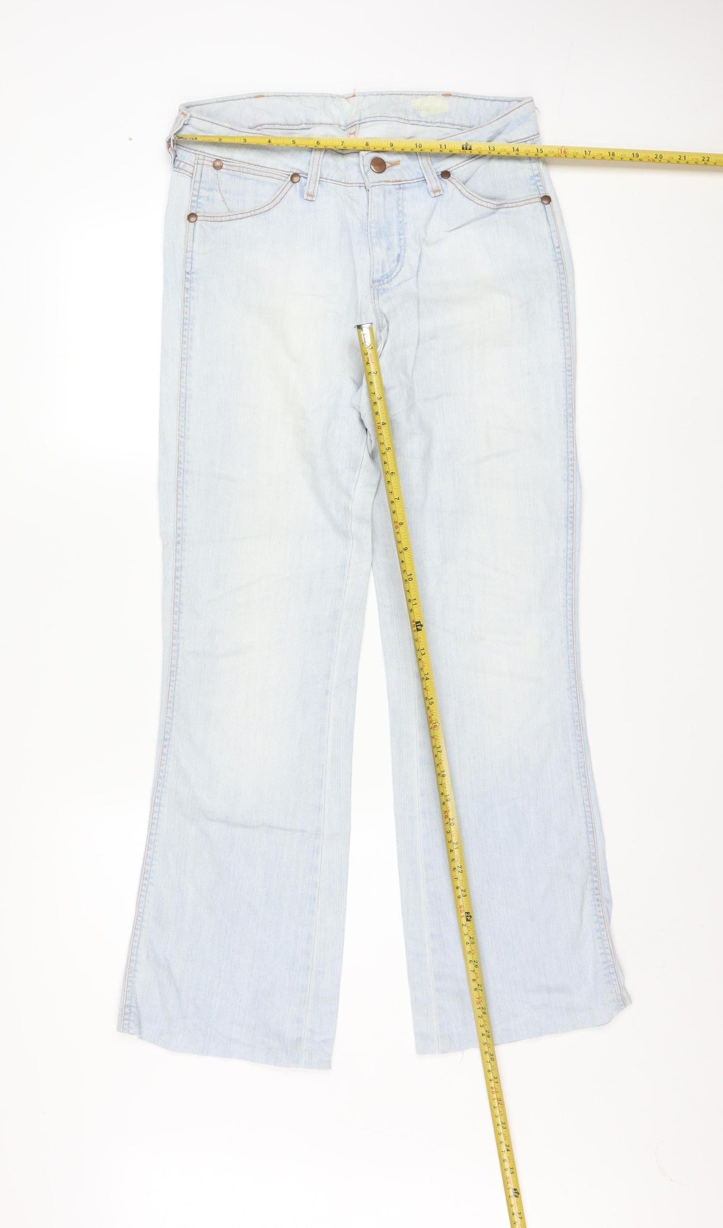Wrangler Women's Blue Bootcut Jeans Size 12 Eve Model Mid Rise