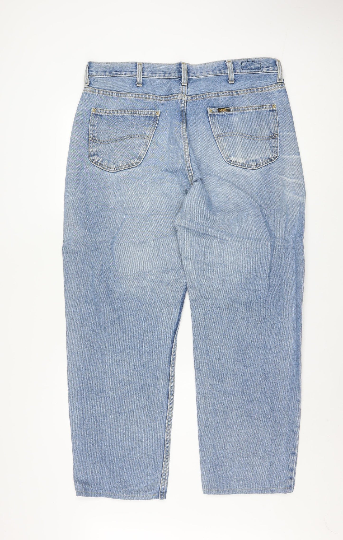 Lee Men's Blue Straight Leg Denim Jeans 38W 32L Regular Fit