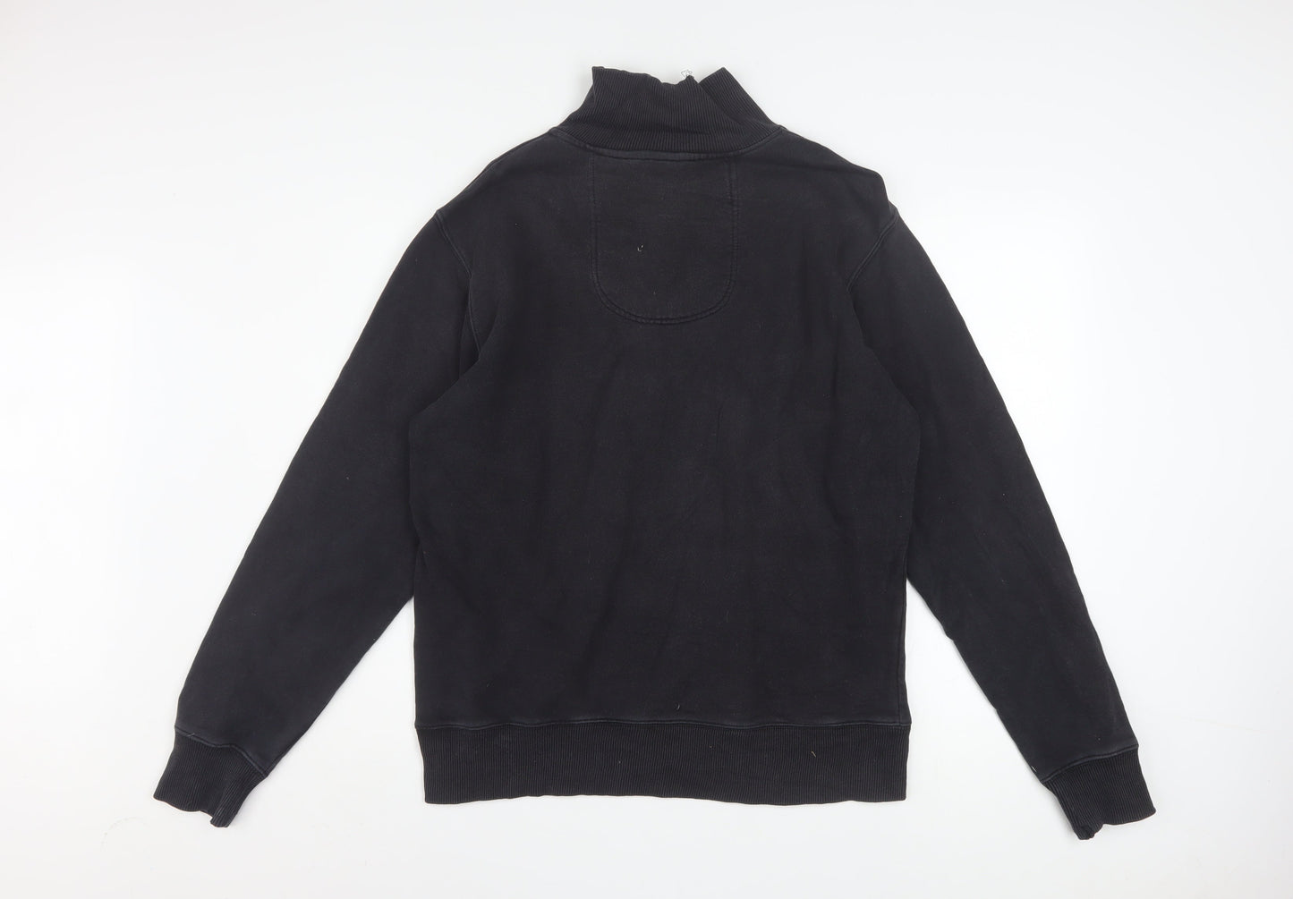 Hugo Boss Men's Black 1/4 Zip Mock Neck Logo Sweatshirt Size L