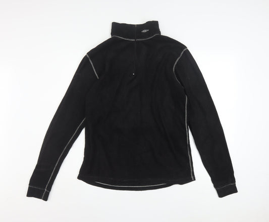Umbro Men’s Black Fleece 1/4 Zip Pullover Sweatshirt L Sports Top