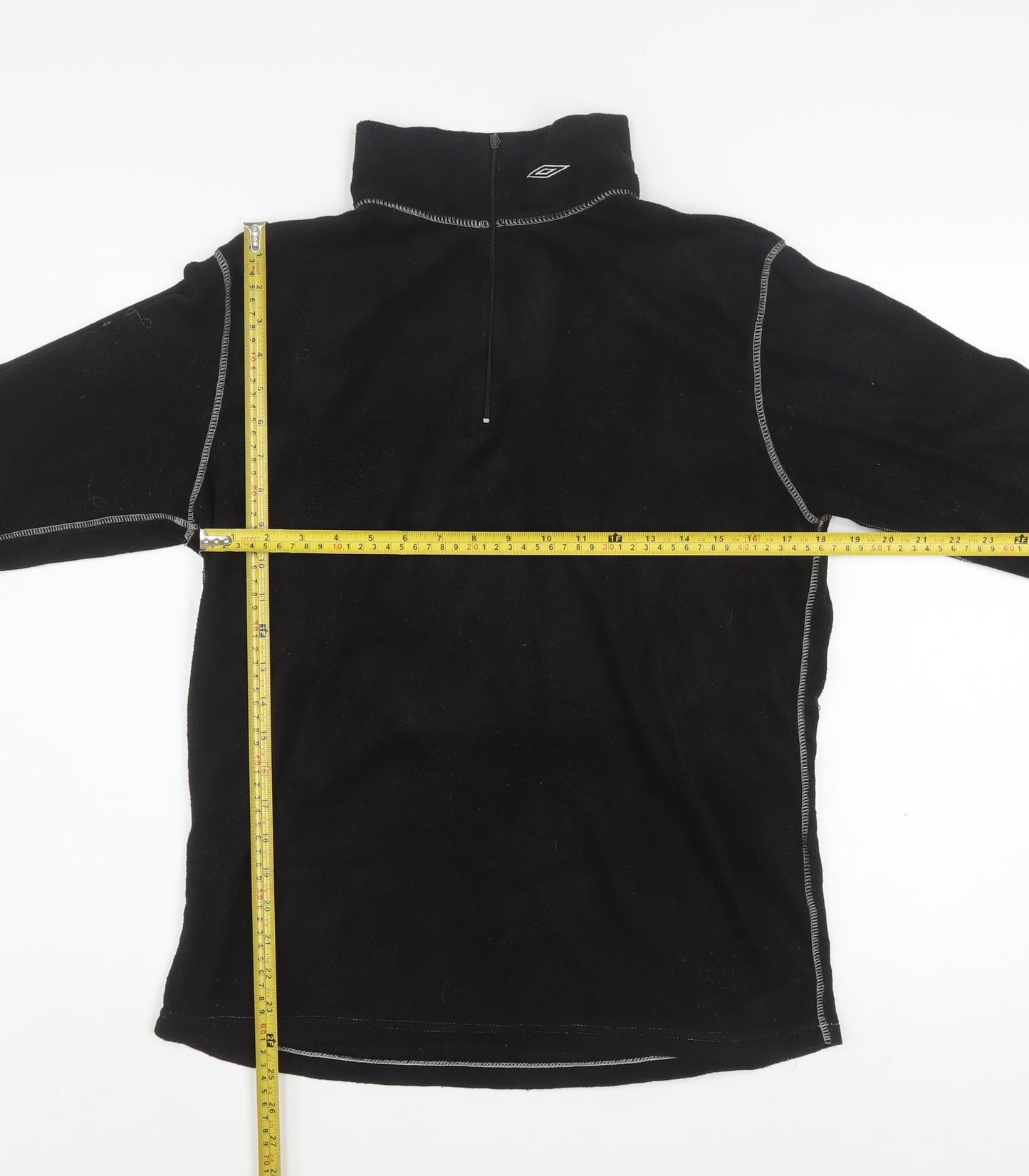 Umbro Men’s Black Fleece 1/4 Zip Pullover Sweatshirt L Sports Top