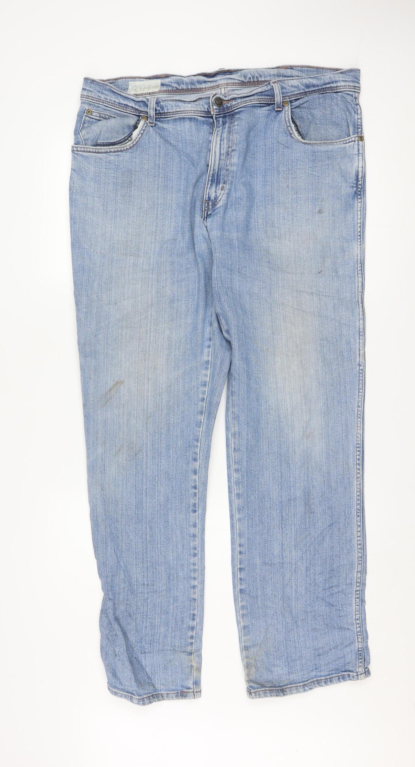 Wrangler Mens Blue Regular Fit Straight Jeans W38 L34