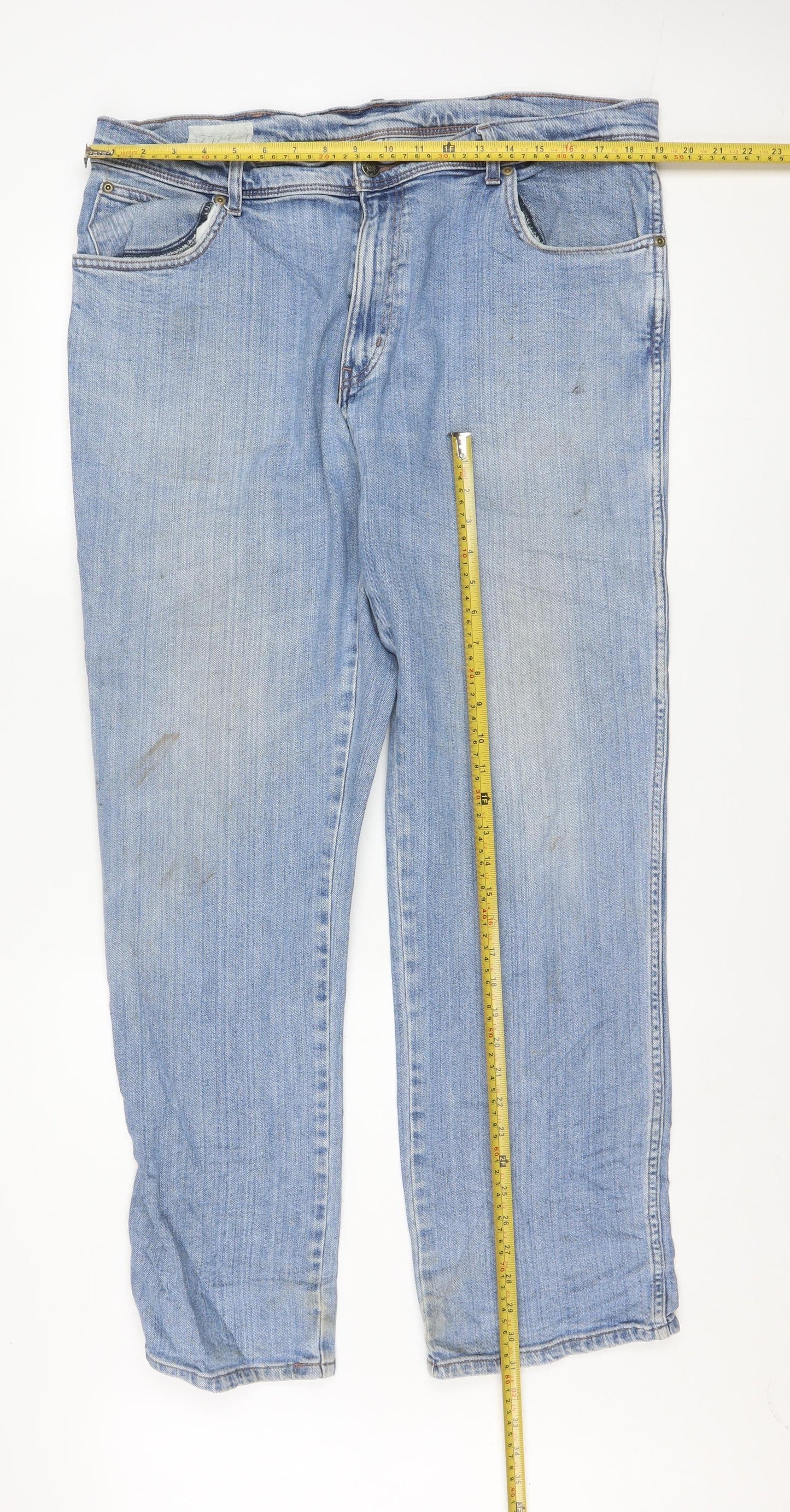 Wrangler Mens Blue Regular Fit Straight Jeans W38 L34