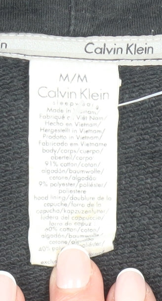 Calvin Klein Women's Black Full Zip Hoodie Sweatshirt Size M