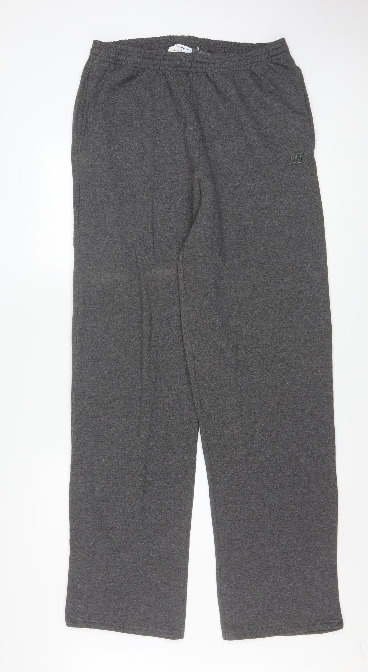 Champion Mens Grey Sweatpants L Regular Fit Fleece Athletic Trousers