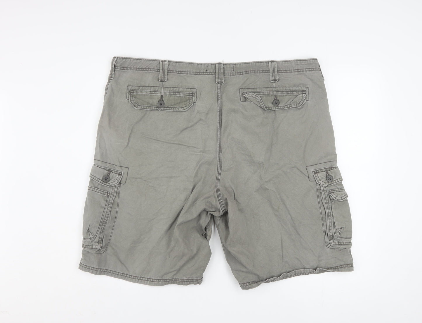 Lee Mens Grey Cotton Cargo Shorts Size 42 Regular Fit